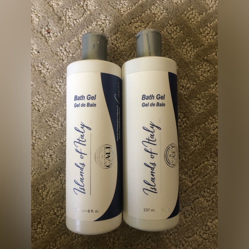 2 x Islands of Italy 8oz Bath Gel in Capri peach champagne fragrance